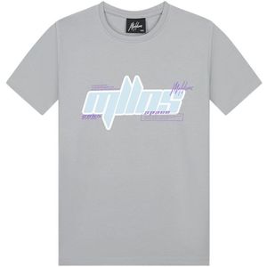 Malelions Kids Font T-Shirt - Grey/Light Blue