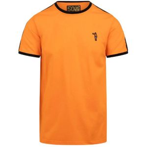 Cruyff Dos Rayas Ringer Tee - Orange S