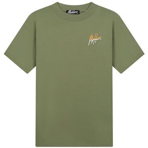 Malelions Split T-Shirt - Army/Orange M