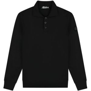 Malelions Knitted Long Sleeve Polo - Black M