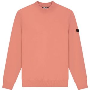 Malelions Knitted Mock Neck Sweater - Coral M