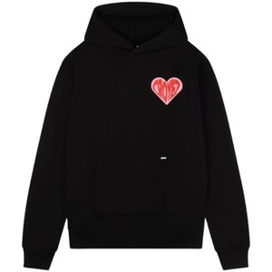 Croyez Puffed Heart Hoodie - Black/red XS