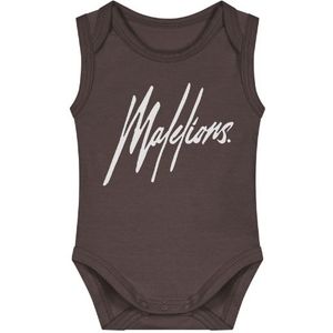 Malelions Baby Signature Romper - Brown 6-9M