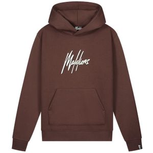 Malelions Duo Essentials Hoodie - Brown/Off White L