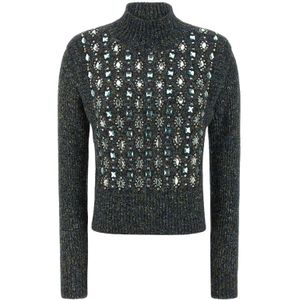 Pinko - Mouliné Turtleneck Sweater - Grijs - Dames - Polyester