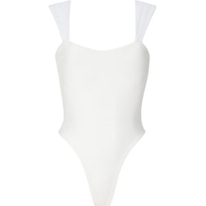 Wide Strap Swimsuit - White XS