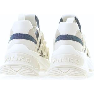 Pinko Ariel Denim Cow Sneaker - Suede White/Denim 38