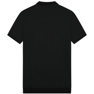 Malelions Knitted Signature Patch Polo - Black XS
