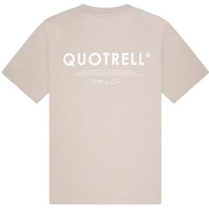 Quotrell Jaipur T-Shirt - Taupe/Off White S