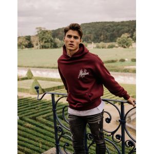 Malelions Oversized 3D Graphic Hoodie - Burgundy/White S
