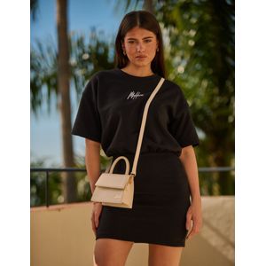 Malelions Women Luna T-Shirt Dress - Black/White XXS