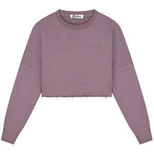 Malelions Women Cropped Gallery Sweater - Charcoal XS