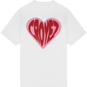 Croyez Puffed Heart T-Shirt - White/Red 6XL