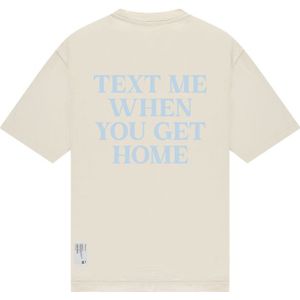 Text Me Tee - Off White/Baby Blue XXS