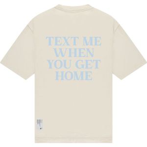 Text Me Tee - Off White/Baby Blue XL