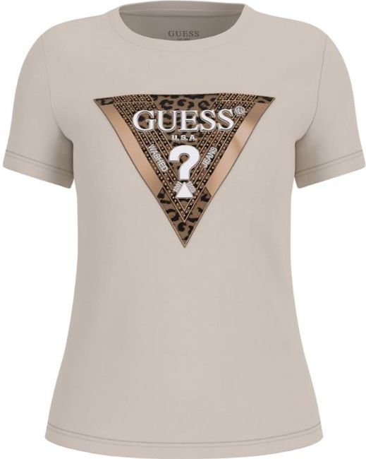 GUESS - Shirt - Sand - Kwartmouw - Slanke Pasvorm