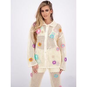 Reinders Crochet Vest Flowers - Creme