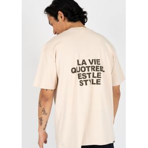 Quotrell La Vie T-Shirt - Beige/Brown S