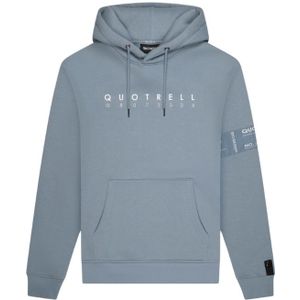 Quotrell Women Omega Hoodie - Muted Blue/White XS