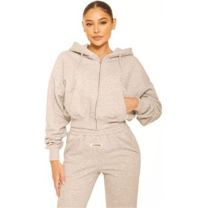 Essential Cropped Hoodie - Light Grey XL