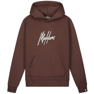 Malelions Duo Essentials Hoodie - Brown/Off White XXL