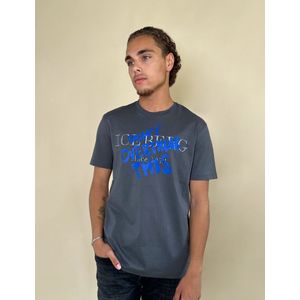 Iceberg - T-shirt - Grijs - Katoen - Heren met Logo