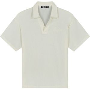 Malelions Seersucker Buttonless Polo - Off-White XXL
