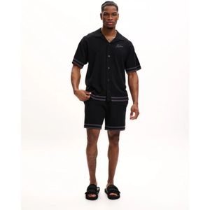 Malelions Knitted Shorts - Black/Beige XL