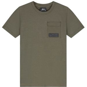Malelions Kids Nylon Pocket T-Shirt - Moss Green 4-104