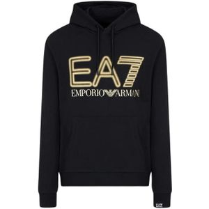 EA7 Logo Print Hoodie - Black XXL