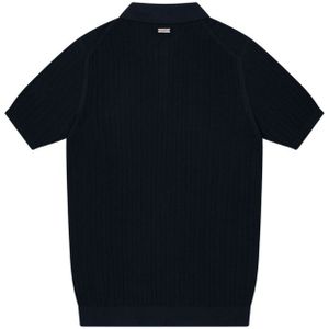 Quotrell Jay Knitted Polo - Navy/Off White XS