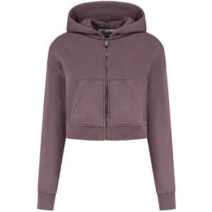 Malelions Women Cropped Zip Hoodie - Charcoal XS