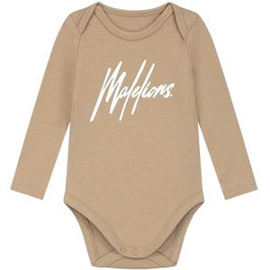 Malelions Baby Longsleeve Bodysuit - Taupe 9-12M