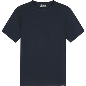Malelions Textured T-Shirt - Navy XS