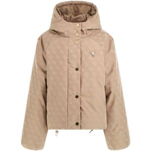 Guess - 4G Boxy Puffer Jacket - Gewatteerde Winterjas - Taupe