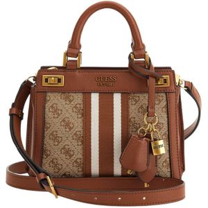 Guess Katey Mini Satchel - Latte Logo/Cognac