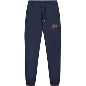 Malelions Striped Signature Sweatpants - Navy/Coral XXL