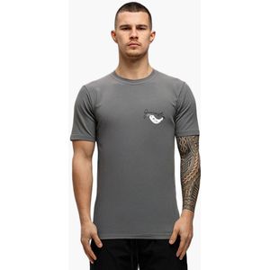 JorCustom One Way Ticket Slim Fit Tee - Antraciet XS