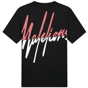 Malelions Split T-Shirt - Black/Coral XXL