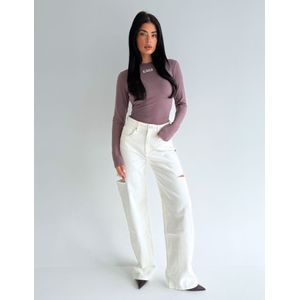 Unique The Label June Wide Leg Jeans - Off White 42
