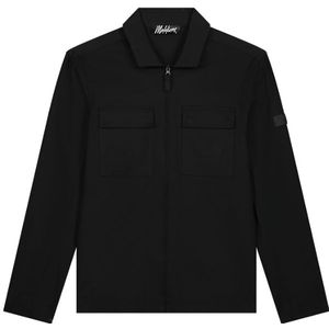 Malelions Cotton Zip Overshirt - Black