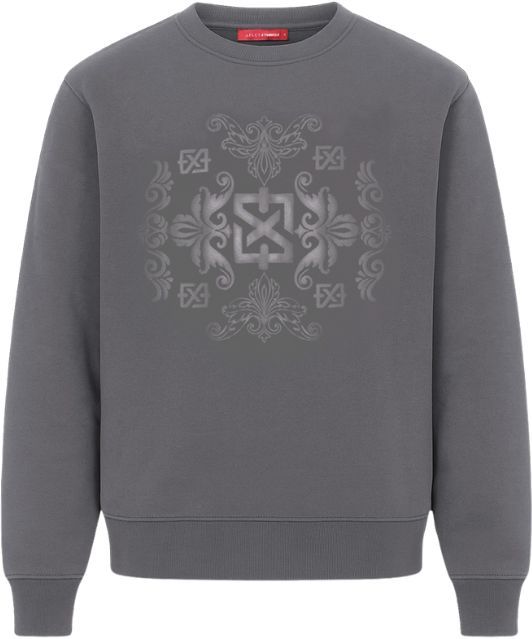 XPLCT Studios - Baroque Sweater - Grijs - Regular Fit