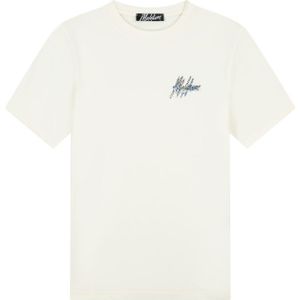 Malelions Splash T-Shirt - Off-White/Bright Blue XXS