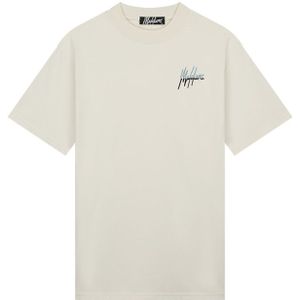 Malelions Split T-Shirt - Off White/Light Blue S