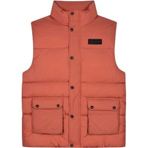 Malelions Crinkle Padded Vest - Coral