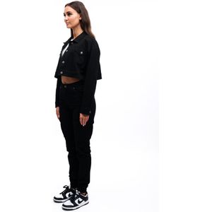 Malelions Women Cropped Cargo Jacket - Black XS