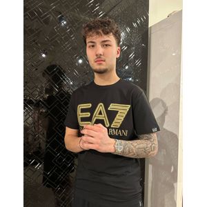 Ea7 Logo Print T-Shirts - Black
