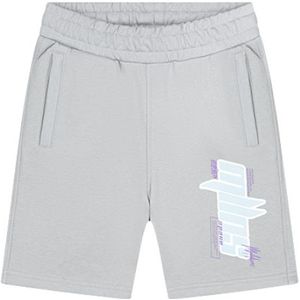 Malelions Kids Font Shorts - Grey/Light Blue 176