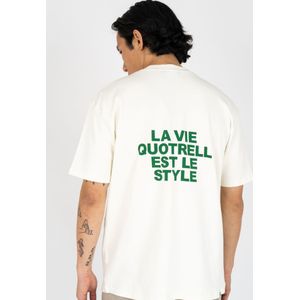 Quotrell La Vie T-Shirt - Off White/Green XL