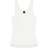 Pinko - Mouwloze Top - Wit - Katoen - Tule Zoom Aan Onderkant